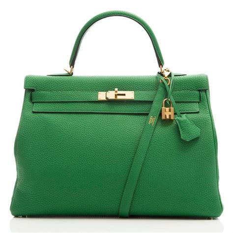 hermes kelly bamboo green|hermes green bag colors.